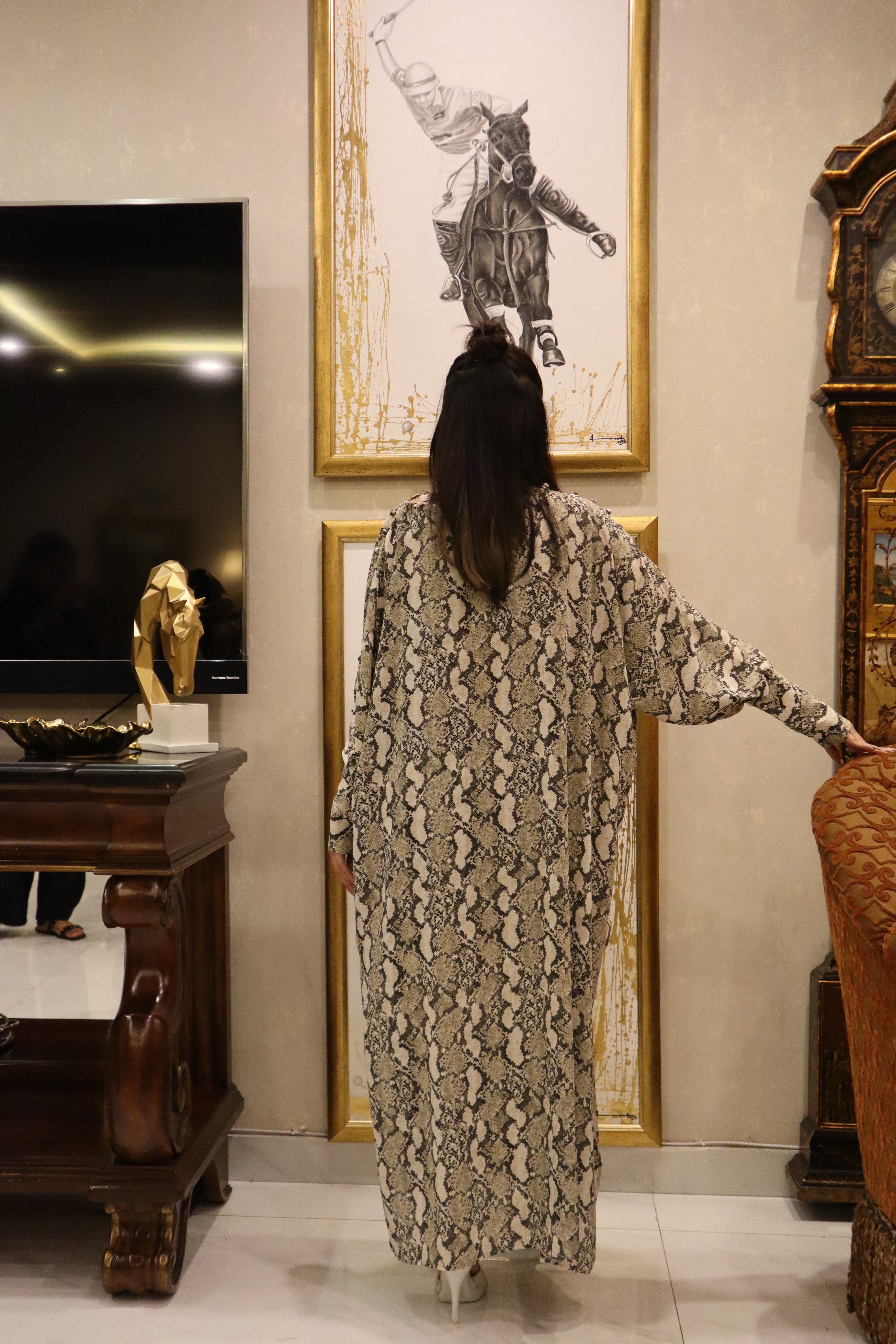 Paige Snakeskin kaftan se