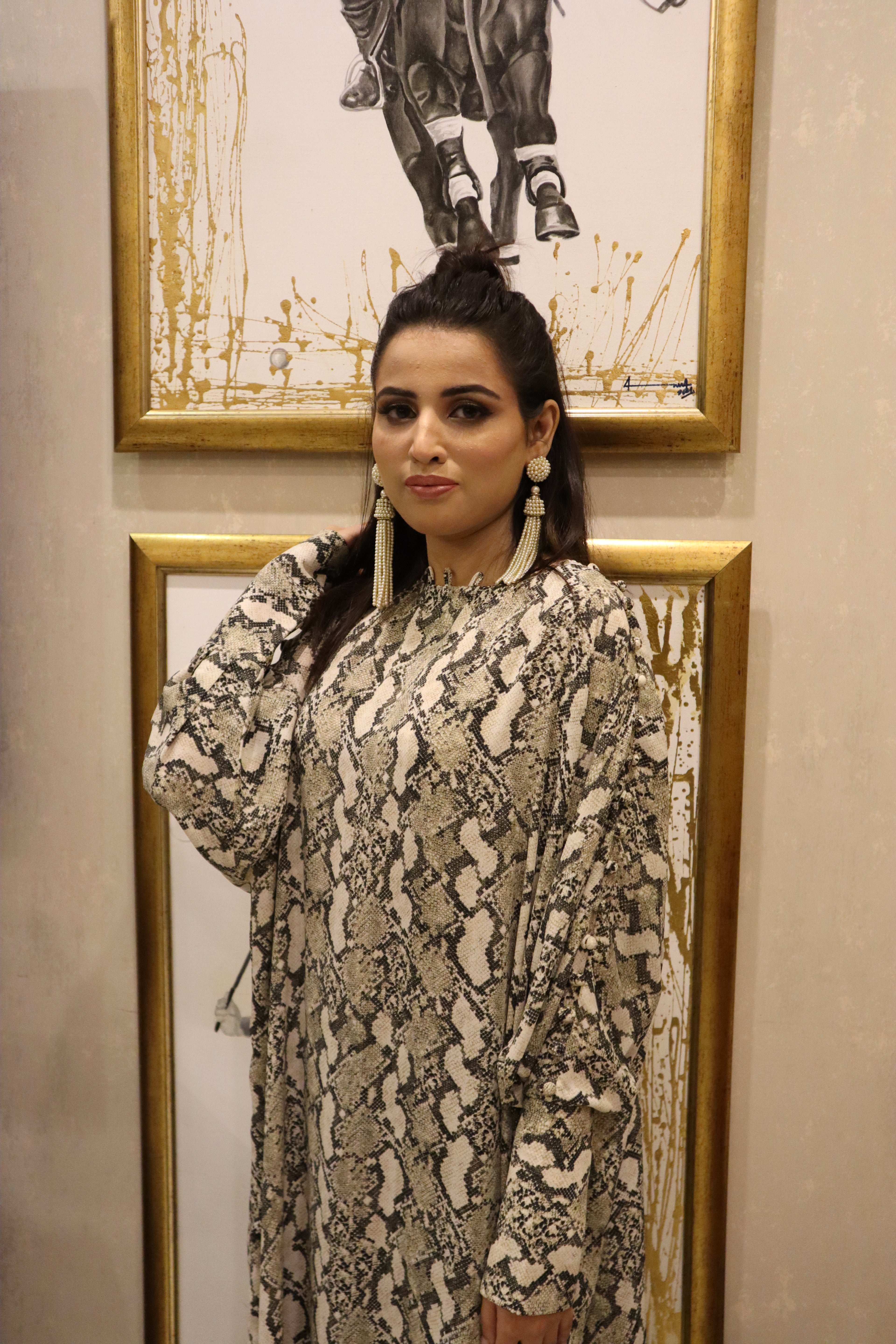 Paige Snakeskin kaftan se