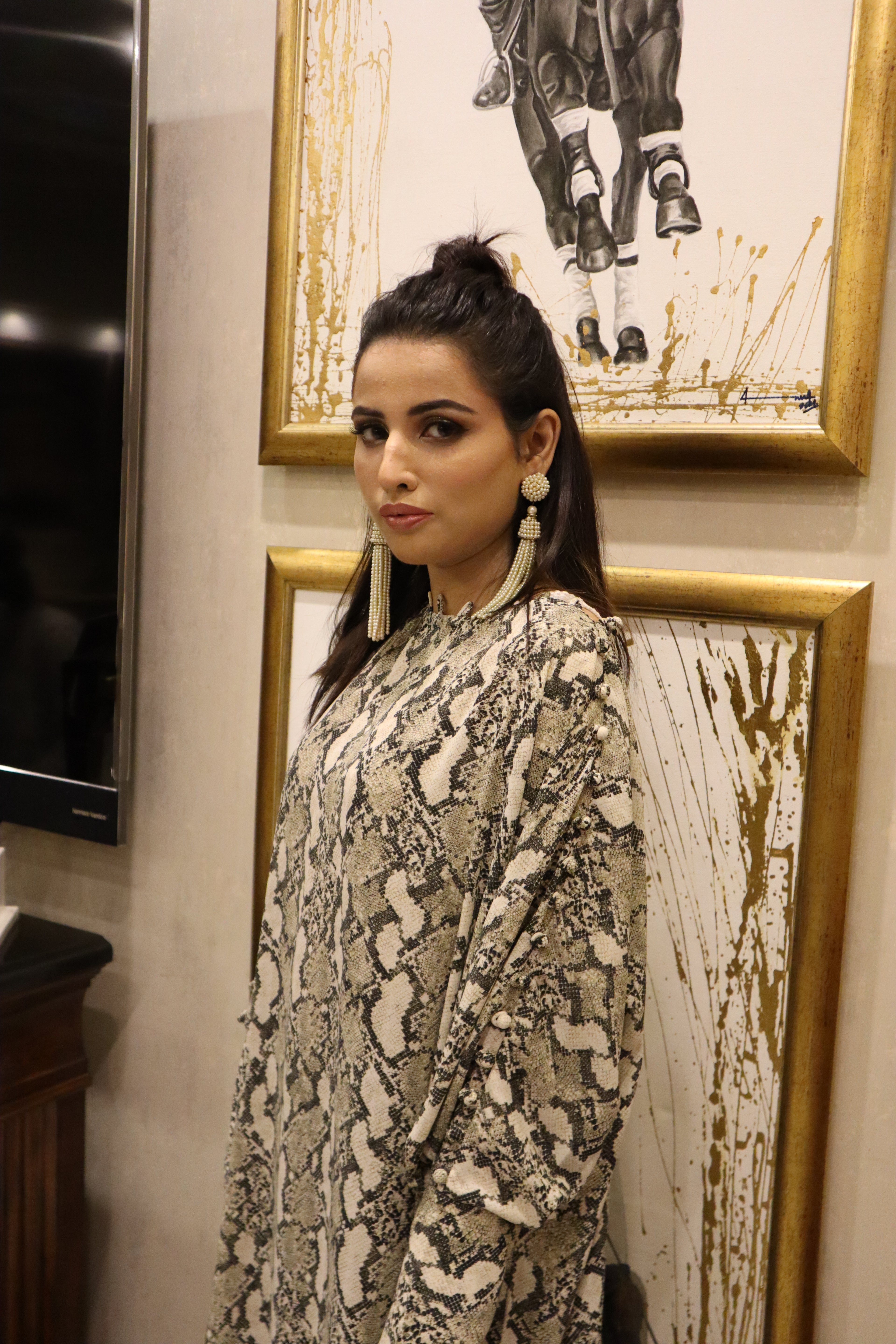 Paige Snakeskin kaftan se