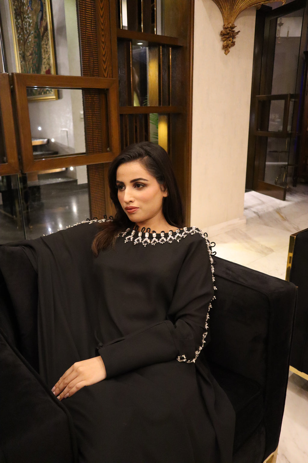 Celeste Noir Kaftan Set