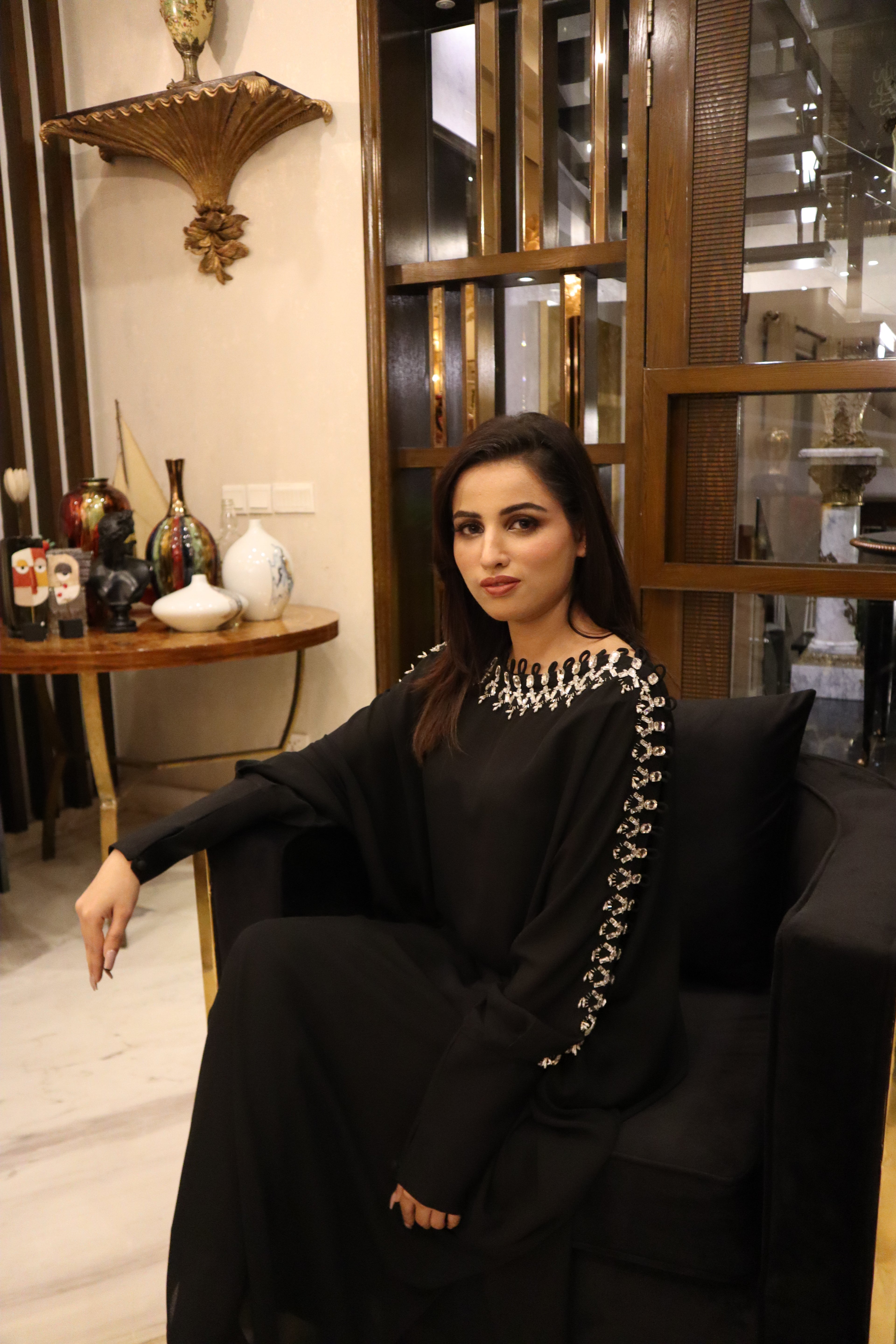 Celeste Noir Kaftan Set