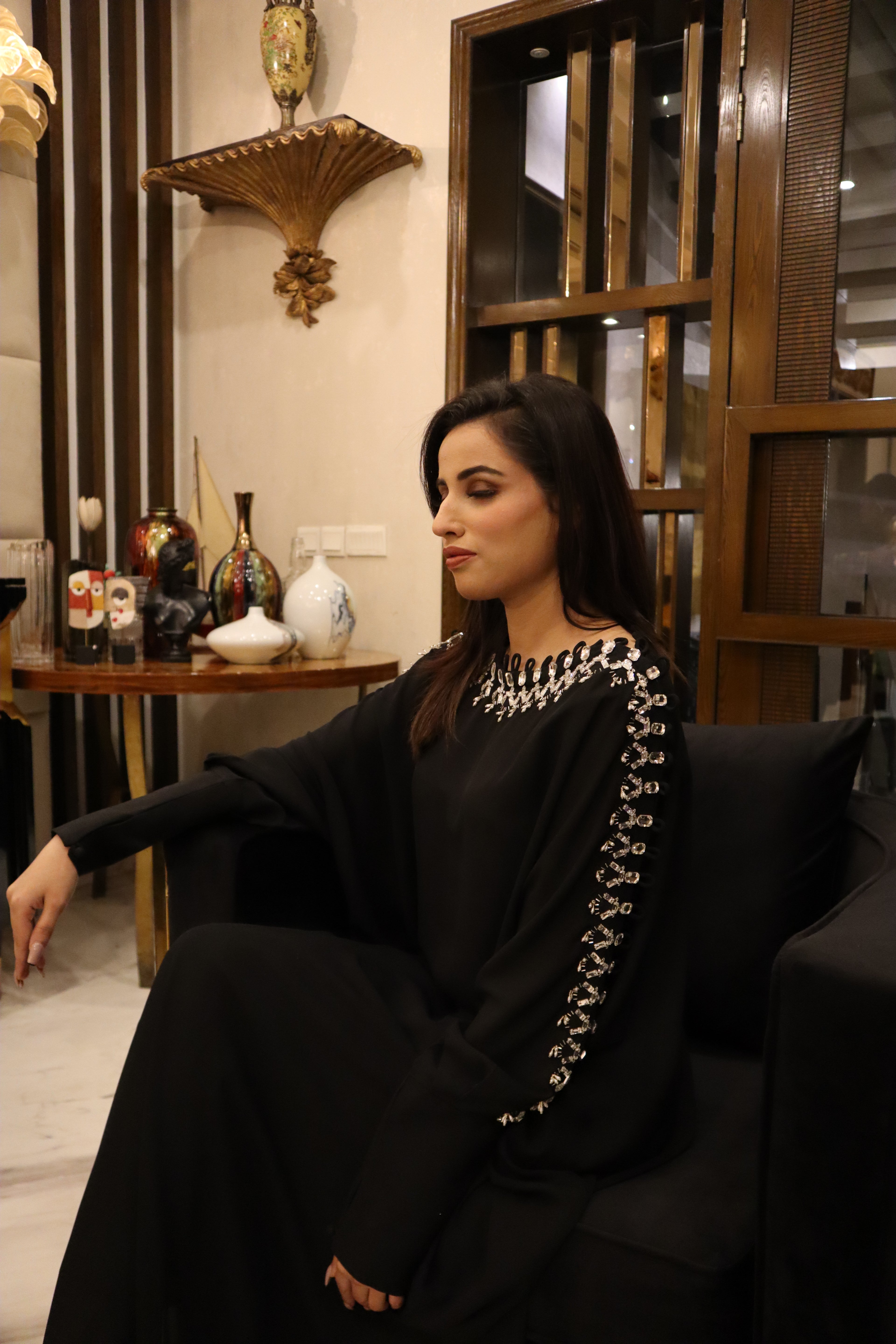 Celeste Noir Kaftan Set