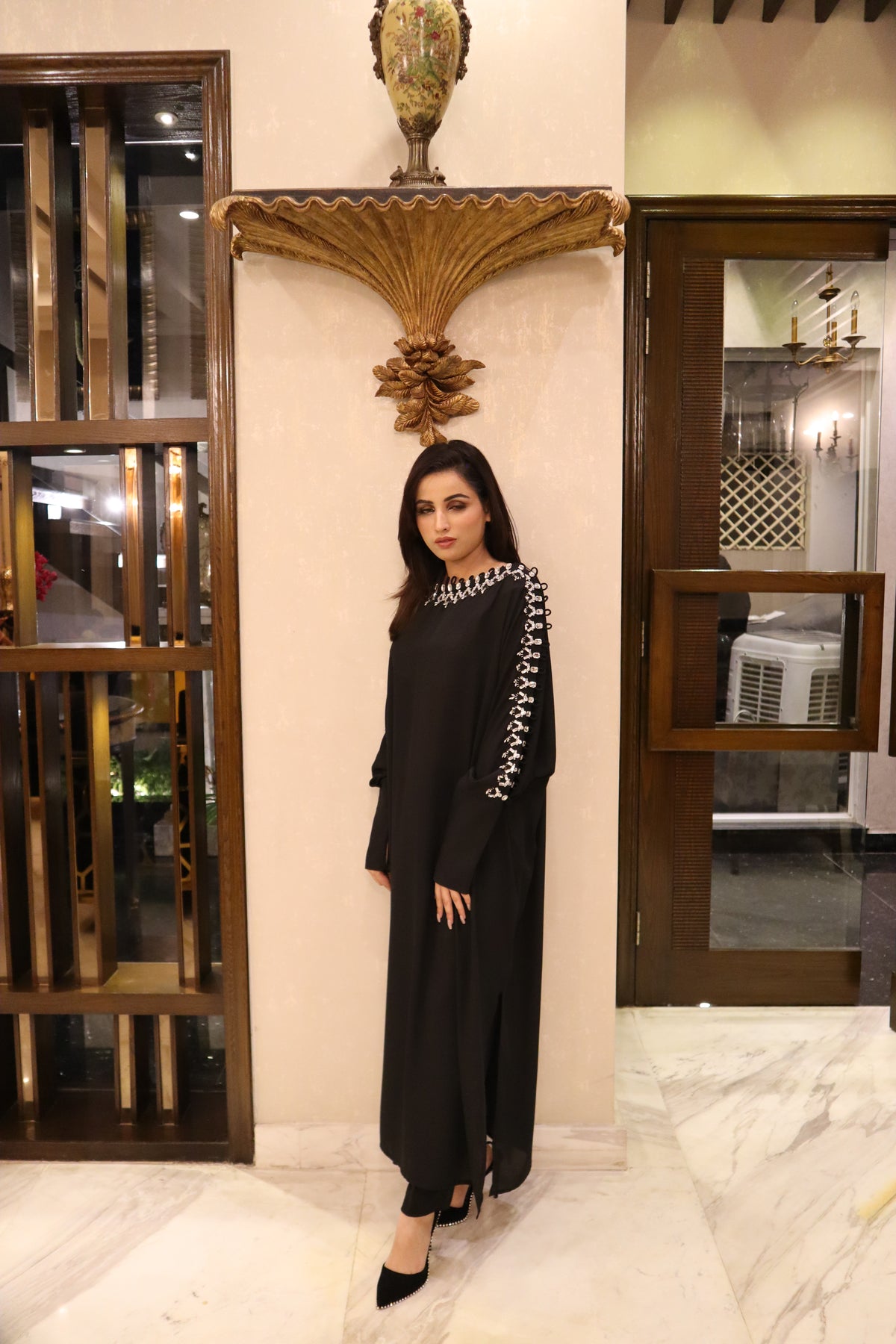 Celeste Noir Kaftan Set