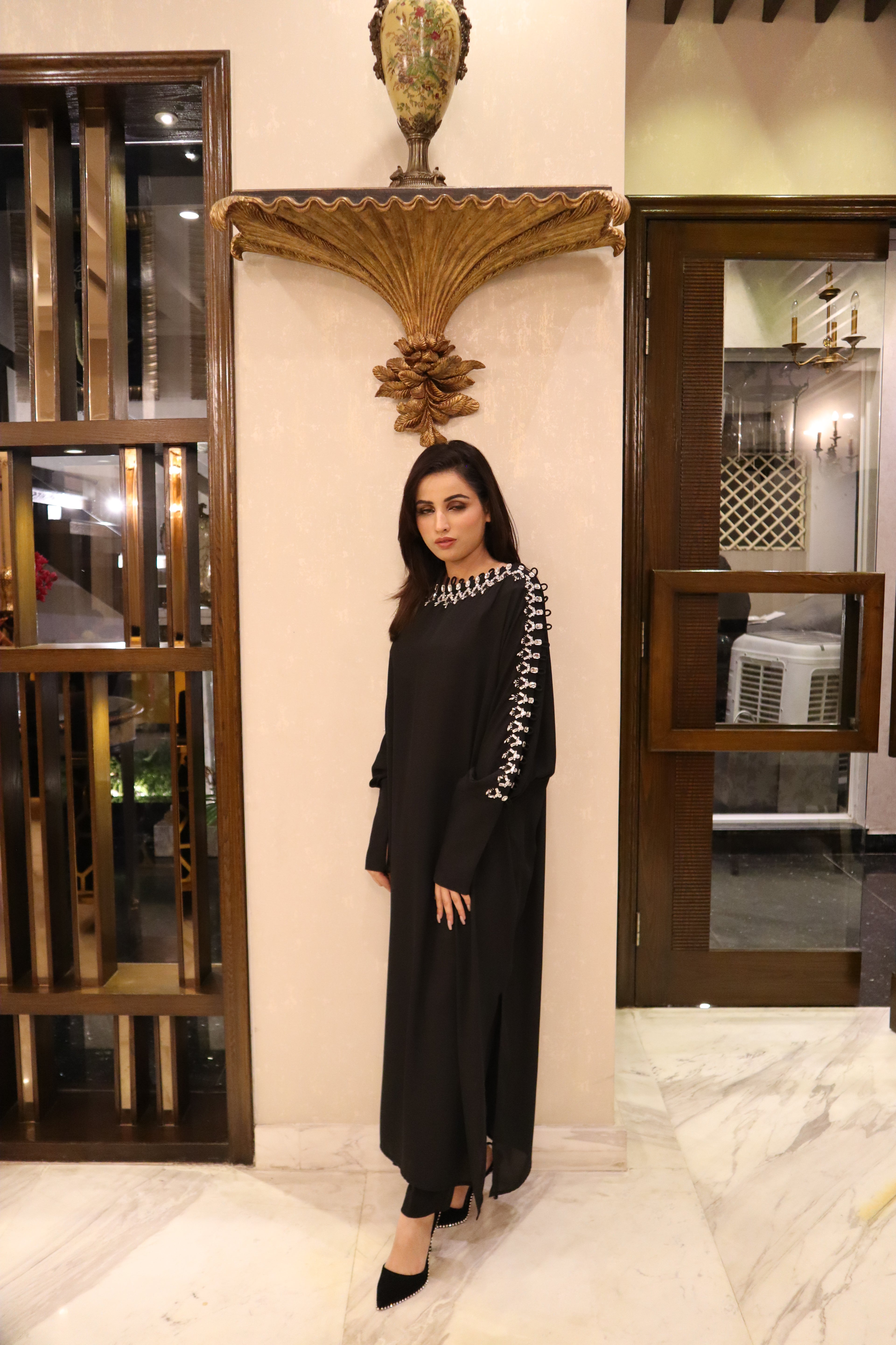 Celeste Noir Kaftan Set