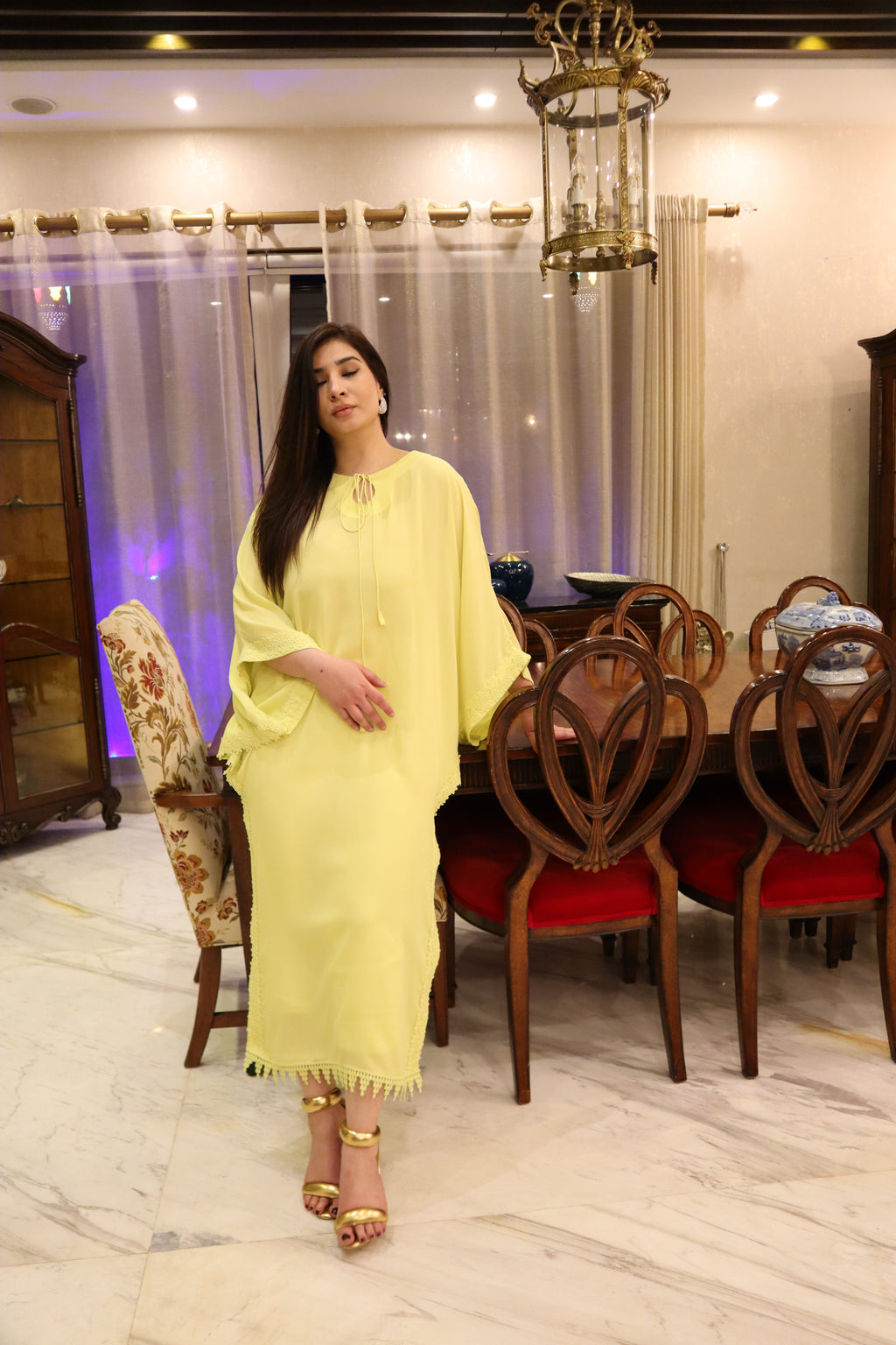 Luminous Bloom Kaftan Set