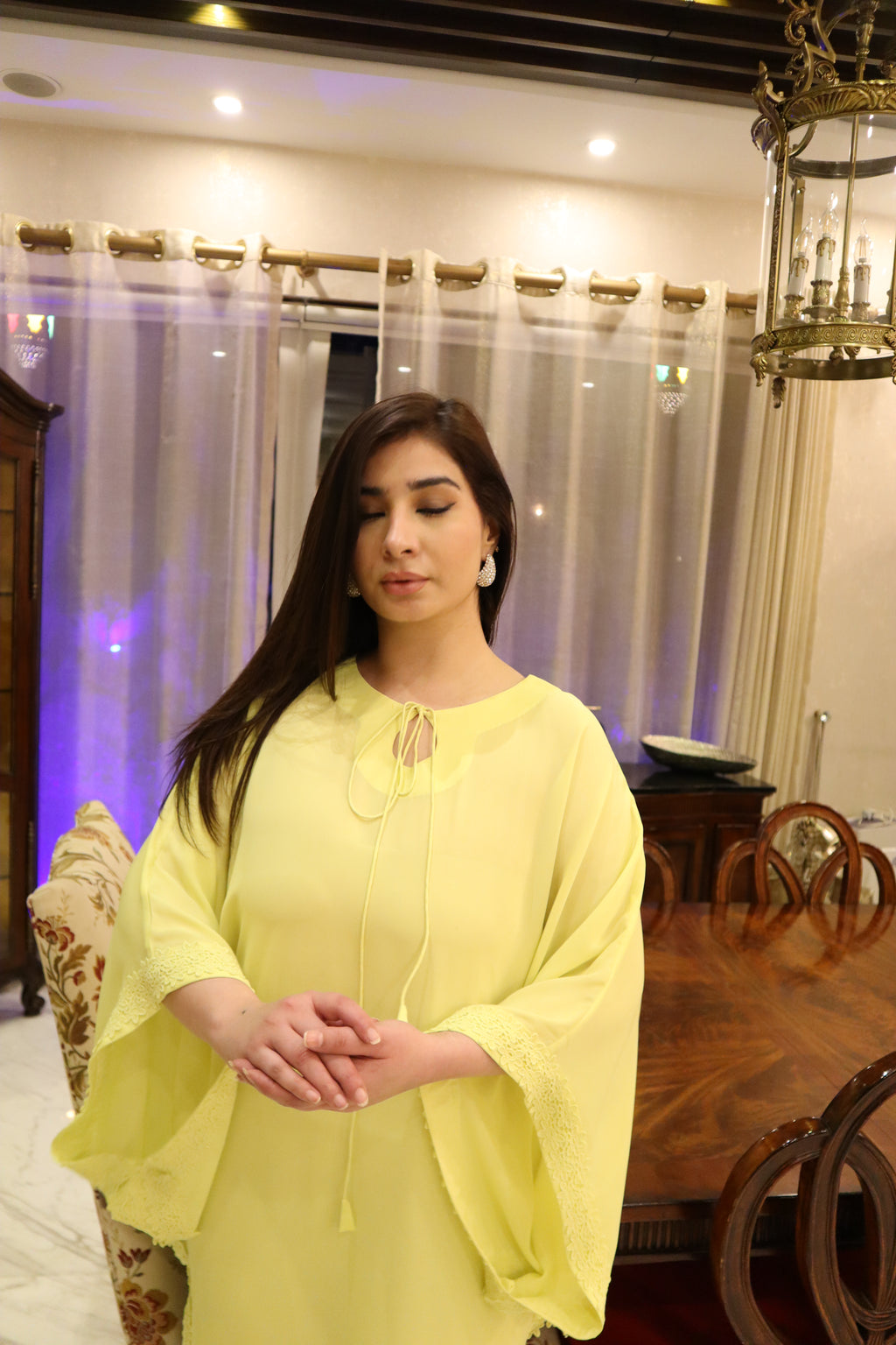 Luminous Bloom Kaftan Set