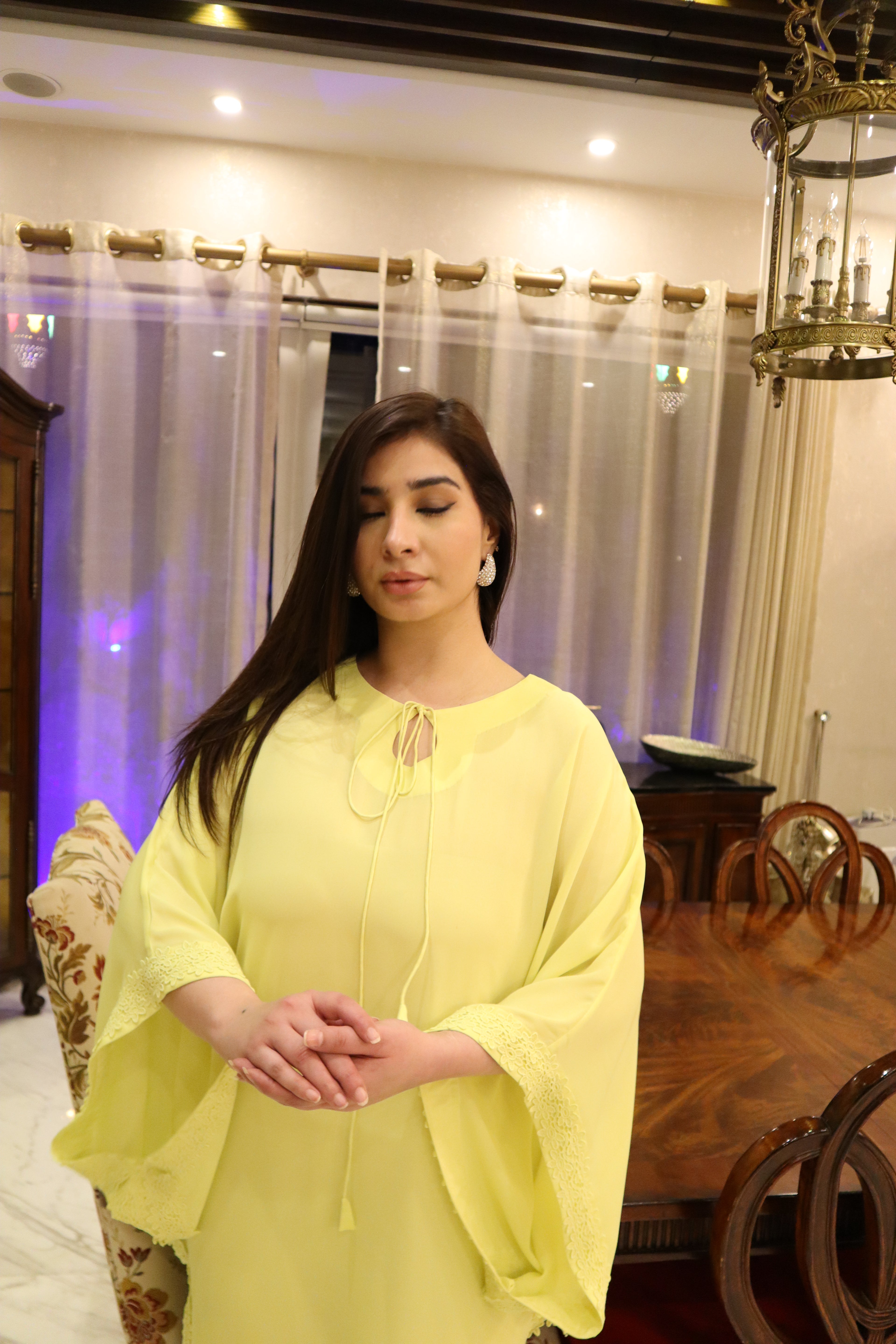 Luminous Bloom Kaftan Set